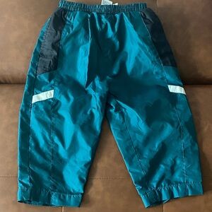 Teal Joggers with Black Panels and Reflective Accents